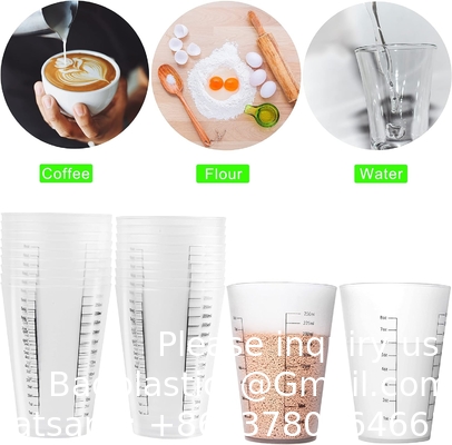 8oz Reusable Plastic Measuring Cups Liquid Paint Mixing Measure Cups For Kitchen Cooking