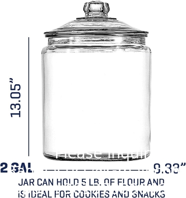 Glass Cookie Jars Labels Marker Gallon Canister Sets For Kitchen Counter With Airtight Lids, Sugar Packet Holder