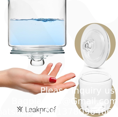 Glass Cookie Jars Labels Marker Gallon Canister Sets For Kitchen Counter With Airtight Lids, Sugar Packet Holder