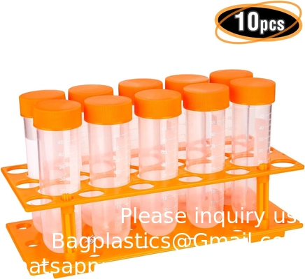 SCIENCE LAB Primary Science Jumbo Test Tubes With Stand, Set Of 10 Tubes, laboratory plasticware, lab tube for testing