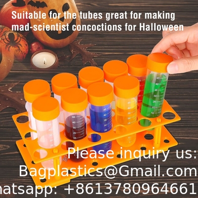 SCIENCE LAB Primary Science Jumbo Test Tubes With Stand, Set Of 10 Tubes, laboratory plasticware, lab tube for testing