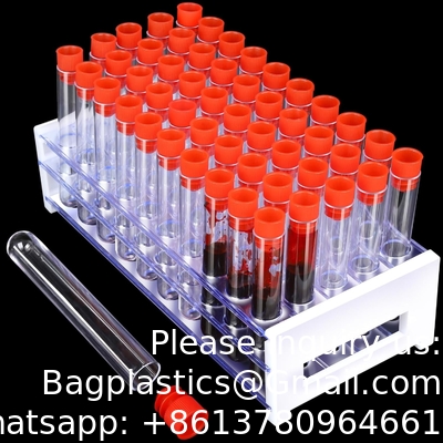 Clear Plastic Test Tubes With Caps And Holder Rack For Nurse Party Decorations Halloween Party Favors