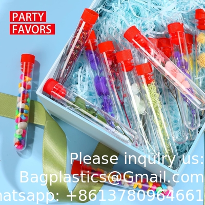 Clear Plastic Test Tubes With Caps And Holder Rack For Nurse Party Decorations Halloween Party Favors