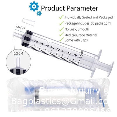 10ml Syringes 100 Pack Plastic Small Syringe with Tip Cap, Measuring Syringe, Oral Syringe Scientific Labs, Feeding