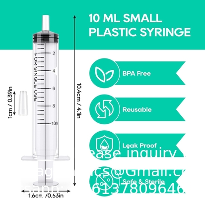 10ml Syringes 100 Pack Plastic Small Syringe with Tip Cap, Measuring Syringe, Oral Syringe Scientific Labs, Feeding
