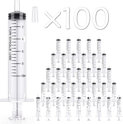 10ml Syringes 100 Pack Plastic Small Syringe with Tip Cap, Measuring Syringe, Oral Syringe Scientific Labs, Feeding