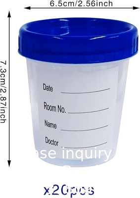 Disposable Specimen Cups| High-Grade Silicone, Sterile, Individually Wrapped Medical Cups W/Leakproof, Screw-On Lids