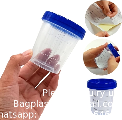 Disposable Specimen Cups| High-Grade Silicone, Sterile, Individually Wrapped Medical Cups W/Leakproof, Screw-On Lids