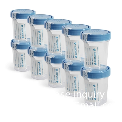 Disposable Specimen Cups| High-Grade Silicone, Sterile, Individually Wrapped Medical Cups W/Leakproof, Screw-On Lids