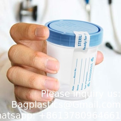 Disposable Specimen Cups| High-Grade Silicone, Sterile, Individually Wrapped Medical Cups W/Leakproof, Screw-On Lids