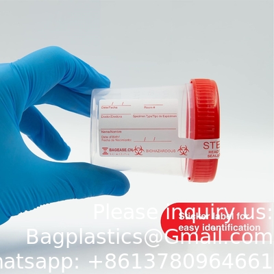 Disposable Specimen Cups| High-Grade Silicone, Sterile, Individually Wrapped Medical Cups W/Leakproof, Screw-On Lids