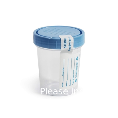 Disposable Specimen Cups| High-Grade Silicone, Sterile, Individually Wrapped Medical Cups W/Leakproof, Screw-On Lids