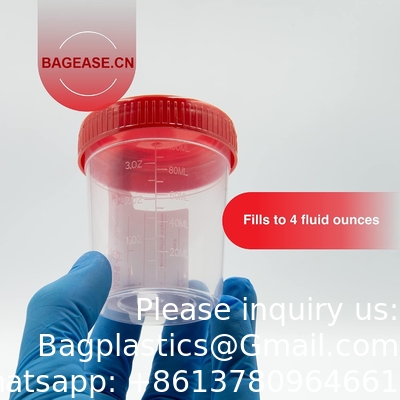 Disposable Specimen Cups| High-Grade Silicone, Sterile, Individually Wrapped Medical Cups W/Leakproof, Screw-On Lids