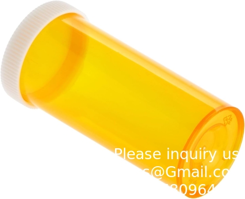 Empty Pill Bottles with Caps for Prescription Medication, 8-Dram Plastic Medicine Containers (Orange)