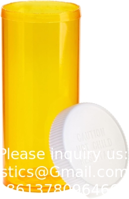 Empty Pill Bottles with Caps for Prescription Medication, 8-Dram Plastic Medicine Containers (Orange)