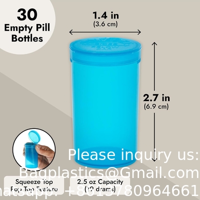 250 Pack Empty Pill Bottles with Caps, Plastic 13 Dram Medicine Vials for Prescription Medication, Supplements