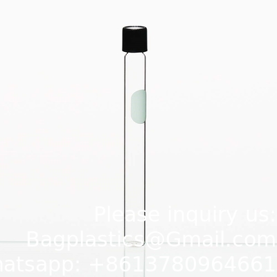 Borosilicate Glass Serological Test Tubes with Black Bakelite Screw Caps Silicon Liners, Vol.30ml 20x150mm