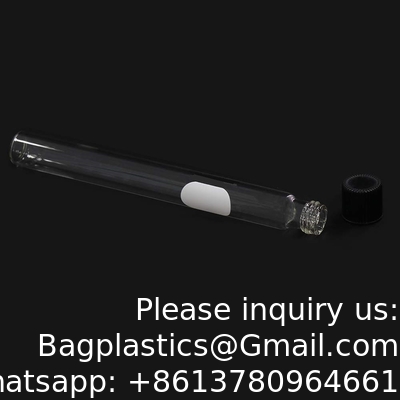 Borosilicate Glass Serological Test Tubes with Black Bakelite Screw Caps Silicon Liners, Vol.30ml 20x150mm