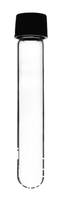 Borosilicate Glass Serological Test Tubes with Black Bakelite Screw Caps Silicon Liners, Vol.30ml 20x150mm