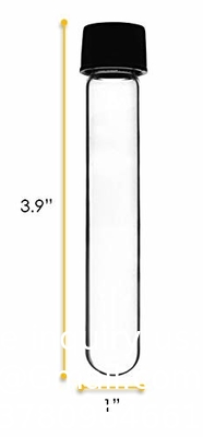 Borosilicate Glass Serological Test Tubes with Black Bakelite Screw Caps Silicon Liners, Vol.30ml 20x150mm