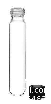 Borosilicate Glass Serological Test Tubes with Black Bakelite Screw Caps Silicon Liners, Vol.30ml 20x150mm
