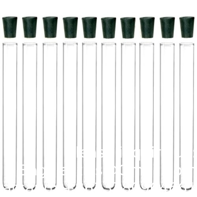 Borosilicate Glass Serological Test Tubes with Black Bakelite Screw Caps Silicon Liners, Vol.30ml 20x150mm