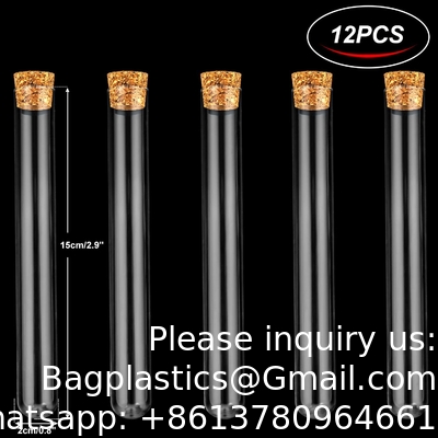 Scientific Experiments 12Pcs 20x150mm Glass Test Tubes With Cork Stoppers 1 Rack Of Acrylic Material