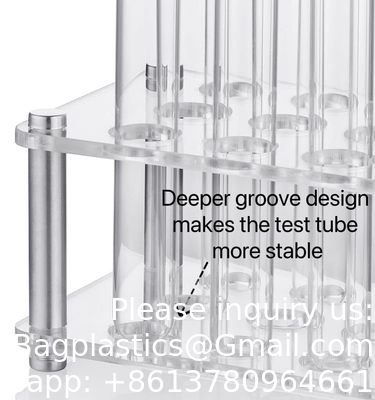 Scientific Experiments 12Pcs 20x150mm Glass Test Tubes With Cork Stoppers 1 Rack Of Acrylic Material