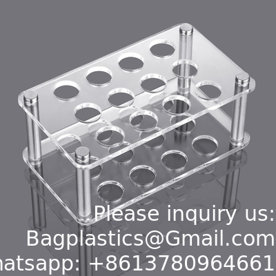 Scientific Experiments 12Pcs 20x150mm Glass Test Tubes With Cork Stoppers 1 Rack Of Acrylic Material