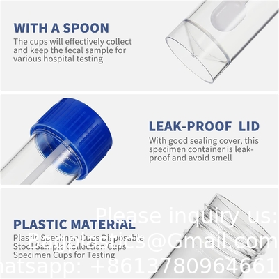 25-30ml Stool Specimen Cup Stool Container With Spoon Lid Specimen Container, Reagent Pre-Filling Sample Preparation