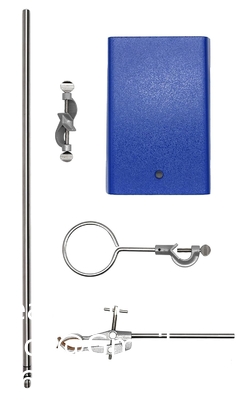 Chemical Resistant Steel Ring Stand Set - Lab Stand Support With Clamp - 8 Inch X 5 Inch Base, 24 Inch Rod