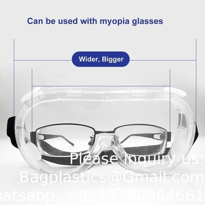 Anti-Fog Protective Safety Goggles Clear Lens Wide-Vision Adjustable Eye Protection Soft Lightweight Eye