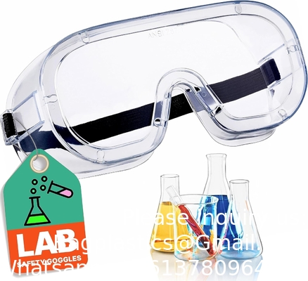 Protective Non-Vented Safety Lab Goggles With Anti-Fog Coating, Clear Scratch-Resistant Lenses, Universal OTG Fit