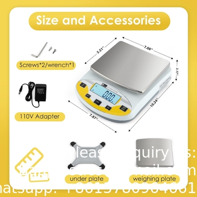 Lab Scale Laboratory Analytical Electronic Balance Digital Scale Pharmacy Jewelry Scale 110V Calibrated(5000g,