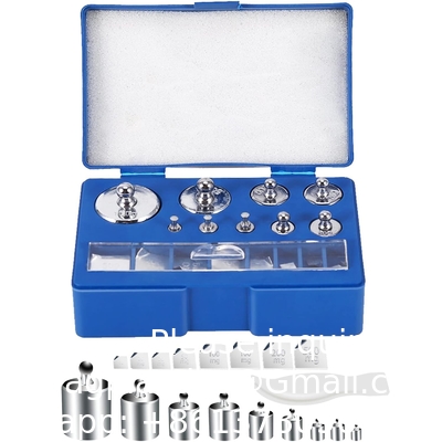 Scale Balance Calibration Weight Set With Case-10-500g (8pcs: 10g,20g,20g,50g,100g,100g,200g,500g) 8pcs Is 1000 Gram