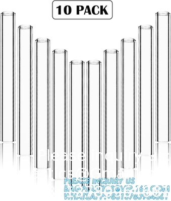 4 Inch Long 10 Pieces Glass Borosilicate Blowing Tubes 12 Mm OD 2mm Thick Wall Tubing, Clear Tubes For Art DIY