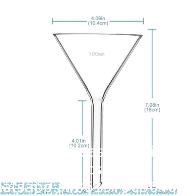 Glass Funnel Set, 3 Sizes - 50, 75, And 100mm, Short Stem, Borosilicate Glass, Heavy Wall, Karter Scientific