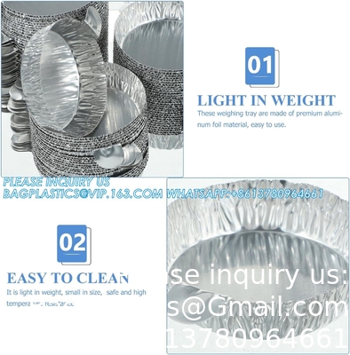 Aluminum Weighing Boats Liquid Mixing Foil Trays Aluminum Weighing Pan Foil Reusable Chemistry Weighing Pan for Lab