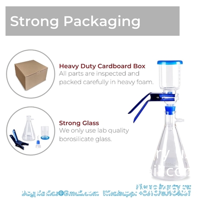 Lab Vacuum Filtration Distillation Apparatus, Heavy Wall Lab Filtering Set, 1 Year Warranty (1000mL Filtering Flask)