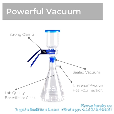 Lab Vacuum Filtration Distillation Apparatus, Heavy Wall Lab Filtering Set, 1 Year Warranty (1000mL Filtering Flask)