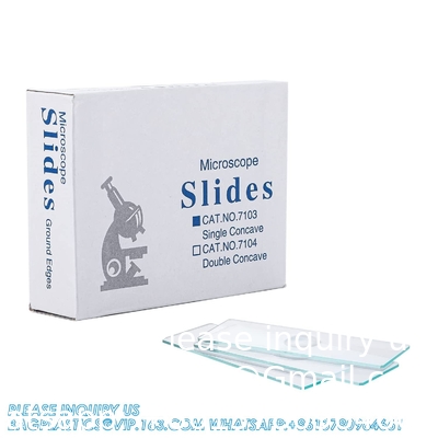 Microscope Slides Concave, Single Concave 50pcs Glass Slide With Depression For Wet Specimen, Lab Sample Observe