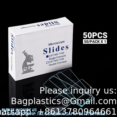 Microscope Slides Concave, Single Concave 50pcs Glass Slide With Depression For Wet Specimen, Lab Sample Observe