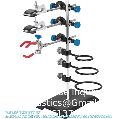 Laboratory Grade Metalware Set - Support Stand Premium Iron Material Laboratory Stand Support Lab Clamp Flask Clamp