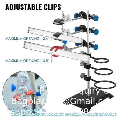 Laboratory Grade Metalware Set - Support Stand Premium Iron Material Laboratory Stand Support Lab Clamp Flask Clamp