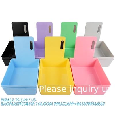Dental Working Lab Pan, Dental Lab Work Case, Medium Plastic Pans With Stainless Steel Clip For Holding Job Cards