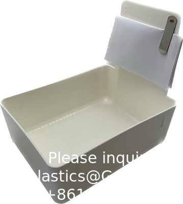 Dental Working Lab Pan, Dental Lab Work Case, Medium Plastic Pans With Stainless Steel Clip For Holding Job Cards