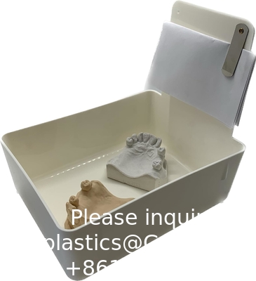 Dental Working Lab Pan, Dental Lab Work Case, Medium Plastic Pans With Stainless Steel Clip For Holding Job Cards