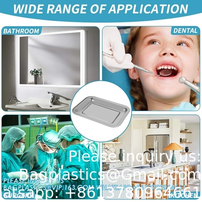 5-Pack Surgical Tray, Stainless Steel Medical Tray Dental Procedure Lab Instruments, Tattoo Tool Bathroom Organizer
