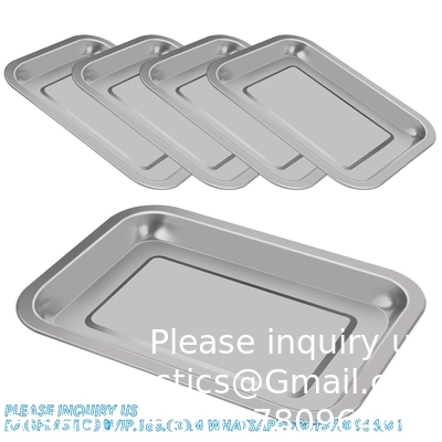 5-Pack Surgical Tray, Stainless Steel Medical Tray Dental Procedure Lab Instruments, Tattoo Tool Bathroom Organizer