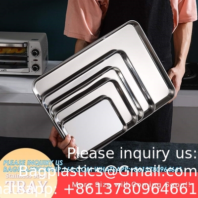 Stainless Steel Tray Non Toxic Heavy Duty Thickening Pan For Kitchen Baking, Lab Instrument, Dental, Medical Surgical
